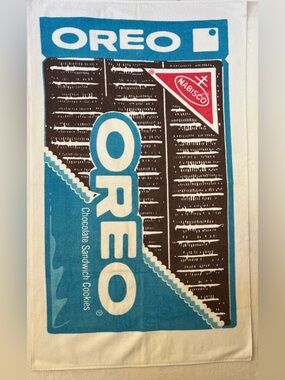 VTG 1980s Oreo Nabisco Beach Towel USA Made RN17644 35x58 Retro